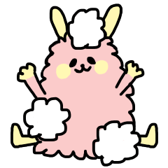 fluffy pink rabbit