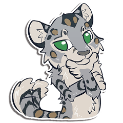 Gray snow leopard.SW