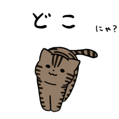 Brown tabby cat sticker 3