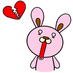 Everyday of cute pink rabbit