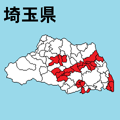 Sticker of Saitama map 2