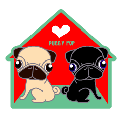 Fawn&BlackPug Sticker#10 Stay at home