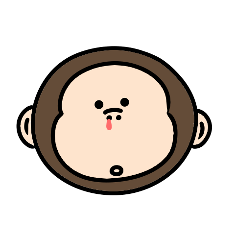 Surreal mini monkey pop-up sticker