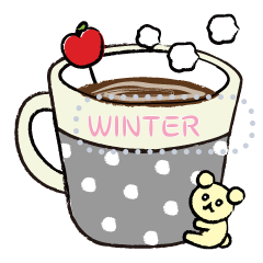 Winter and New Year greeting stickers