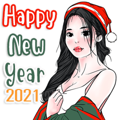 NewYear Girl 2021 (Big Sticker)