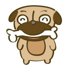 Dog Pug Sticker 'Toompe' 1