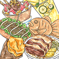 台湾夜市美味しい食べ物 4 Line スタンプ Line Store 台湾夜市美味しい食べ物 4 Line スタンプ Line Store