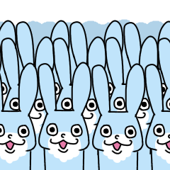 Happy Blue Rabbit