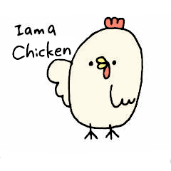 Chicken's conversation bouncy sticker
