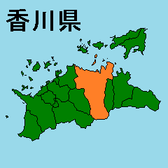 Moving sticker of Kagawa map