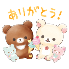 Line Official Stickers Rilakkuma Korilakkuma Happy Ice Cream