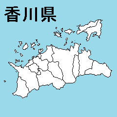 Sticker of Kagawa map