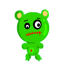 GreenScary bear