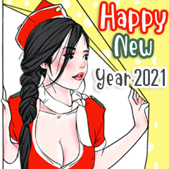 New Year Girl 2021 (Big Sticker)