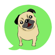 A cute pug stamp.