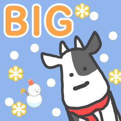 【BIGスタンプ】かわいい牛の冬