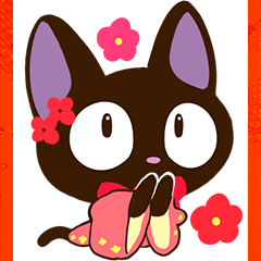 Sticker of Gentle Black Cat (New Year)