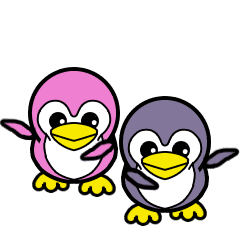 Penguin blue & Penguin pink
