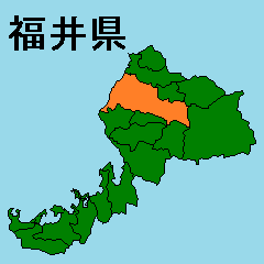 Moving sticker of Fukui map