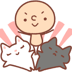 BONBON-ZIN with White cat & Black cat