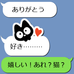 Sticker of Conversation cute black cat2