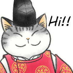 English type of Heian Cat Karuta sticker