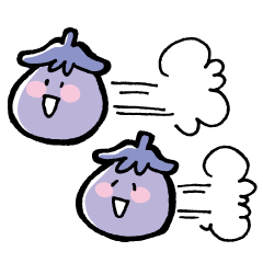 Twin eggplant and vegetable friends