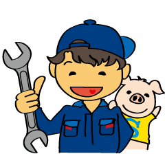 Mechanic "STETTA" and the piglet "S"