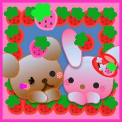 Rabbit and bear daily(Strawberry)