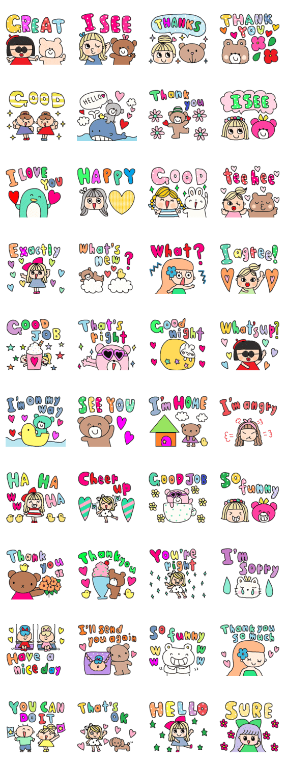 かわいい英語スタンプ2 Lineクリエイターズスタンプ Stamplist