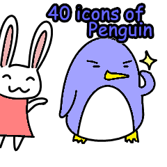 Ayou and Lunglung-40 icons of penguin!