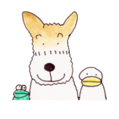 terrier&duck sticker