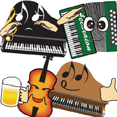 ピアノやバイオリン等の楽器仲間が大活躍 Line スタンプ Line Store ピアノやバイオリン等の楽器仲間が大活躍 Line スタンプ Line Store