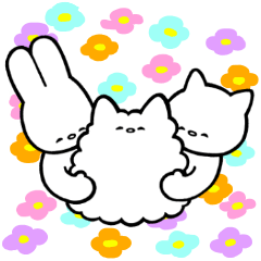 Pleasant cat, dog, rabbit Sticker