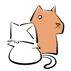 Whimsy cat and faithful dog Sticker