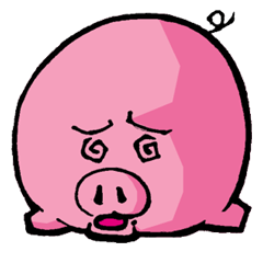 Round pig sticker