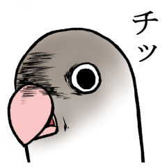 A little comical button parakeet sticker