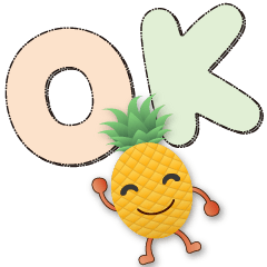 Cute pineapple-Colorful large characters