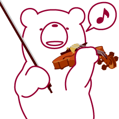 The bear "UGOKUMA" He plays a Violin.