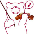 The bear "UGOKUMA" He plays a Violin.