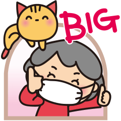 Grandma's"vs.COVID" Big sticker_Japanese