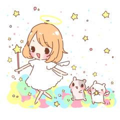 Angels and hamster sticker