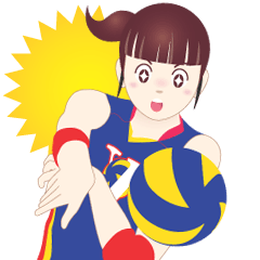 Volleyball girl sticker