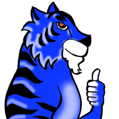 Sticker of a blue tiger
