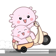 Cute Baby Axolotl 2 : Pop-up stickers