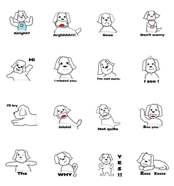 愛しいまるちゃん英語版 Lineクリエイターズスタンプ Stamplist