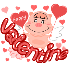 Happy valentine pig