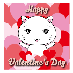 BIG sticker/ Valentines day from kitty