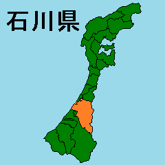 Moving sticker of Ishikawa map