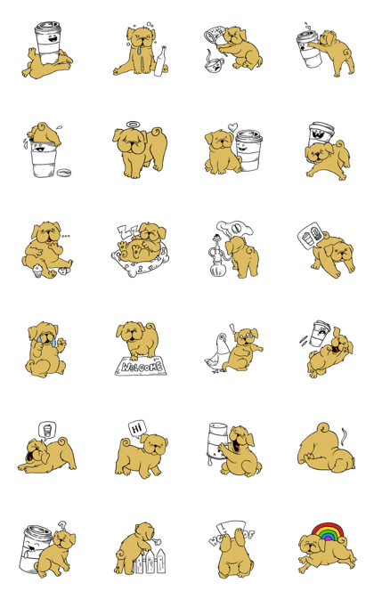 Kaffee the Coffee Dog Stories Stickers